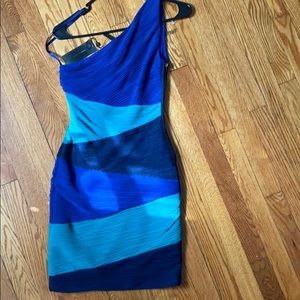Beautiful multi-colored BCBG fitted dress